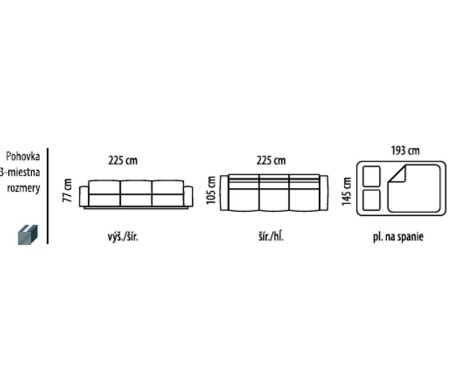 SKANDIA pohovka s rozkladom